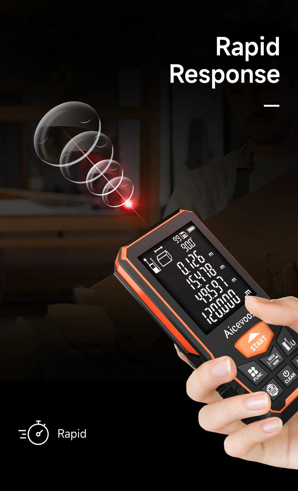 Aicevoos Digital Laser Rangefinder 50M 70M 100M 120M Laser Distance Meter Trena Laser Tape Measure Roulette Range Finder