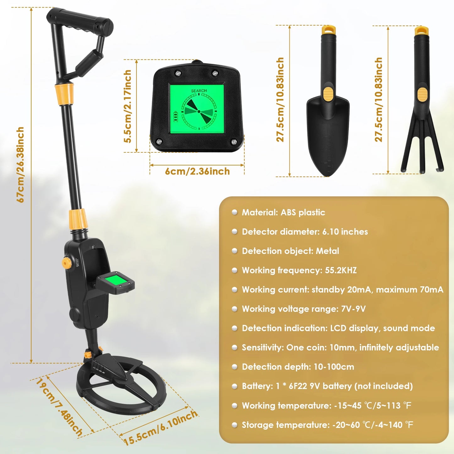 Metal Detector Adjustable Metal Detecting Tool Kit Gold Silver Finder Detector LCD Display Jewelry Coin Hunting Detector