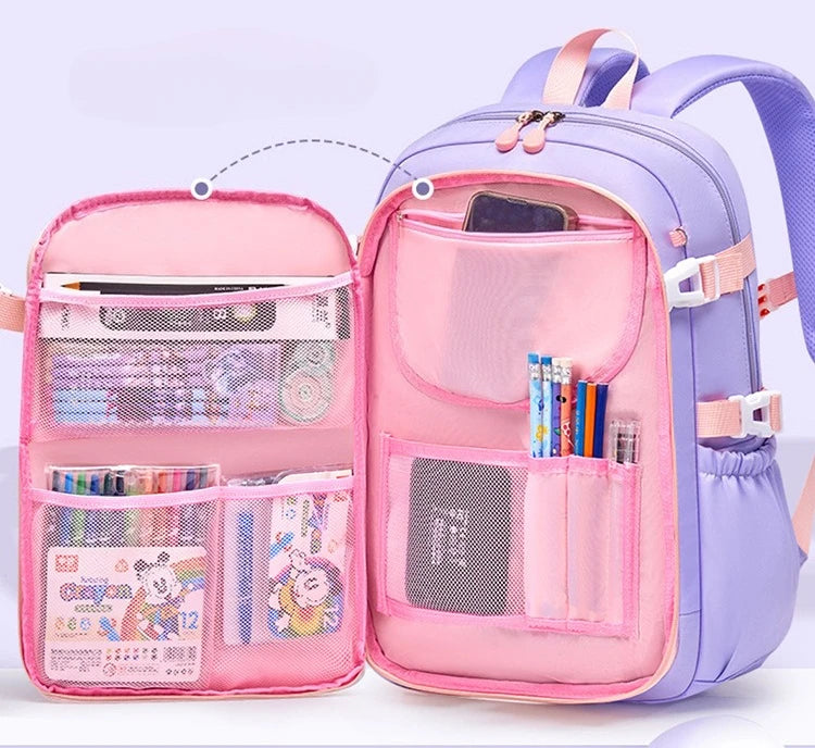 2026 Primary School Girls' Schoolbag Kawaii Lightweight Children's Bag Waterproof Bags Colorful Travel Backpack Mochilas Gifts