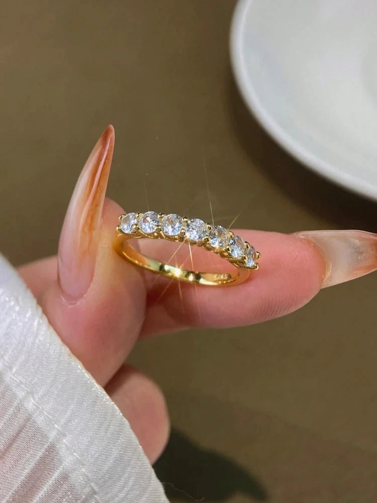 925 Sterling Silver Round Zircon Shiny Gorgeous Rings For Women Engagement Wedding High Quality Fine Jewelry