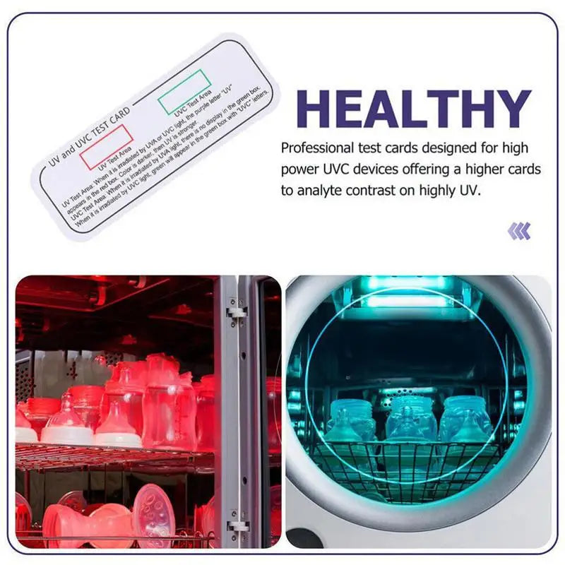 5 Pcs UVA UVC Test Cards White Light Ultra-violet Test Cards Light Wavelength Indicator Cards UV Intensity Tester Accessories