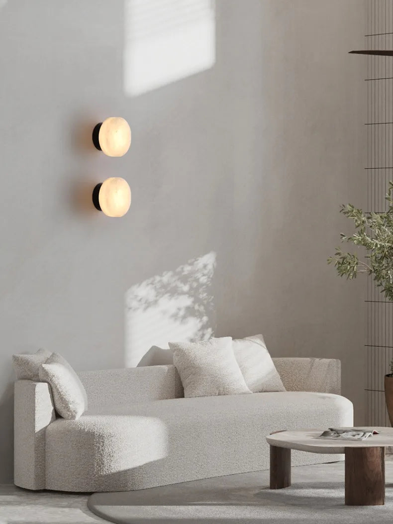 Natural Marble Wall Lamp French Style Background Wall Entryway Staircase Light Modern Indoor Bedside Hallway Lighting Fixture