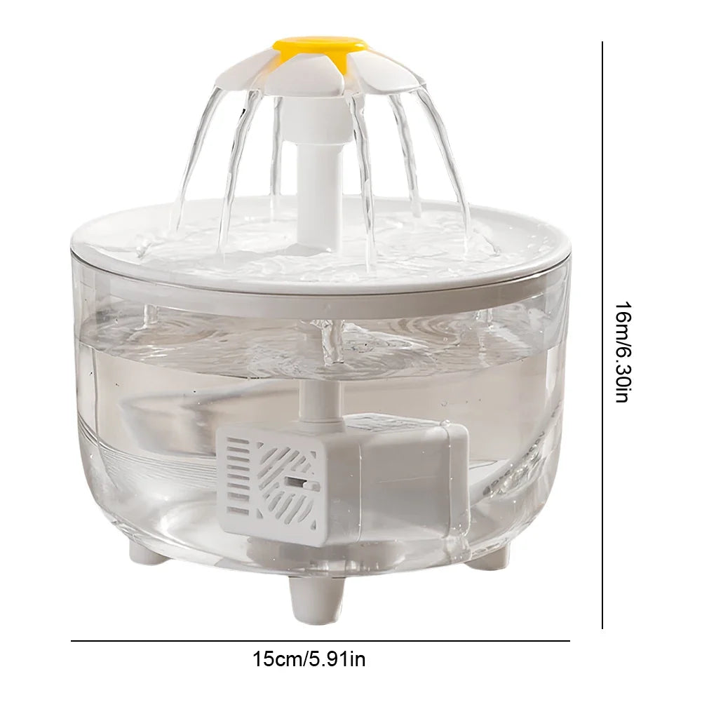 1L USB Pet Water Fountain with Pump & Filter Anti-Dry Burning Cat Water Dispenser Auto Recirculating Pet Water Flow Drinker