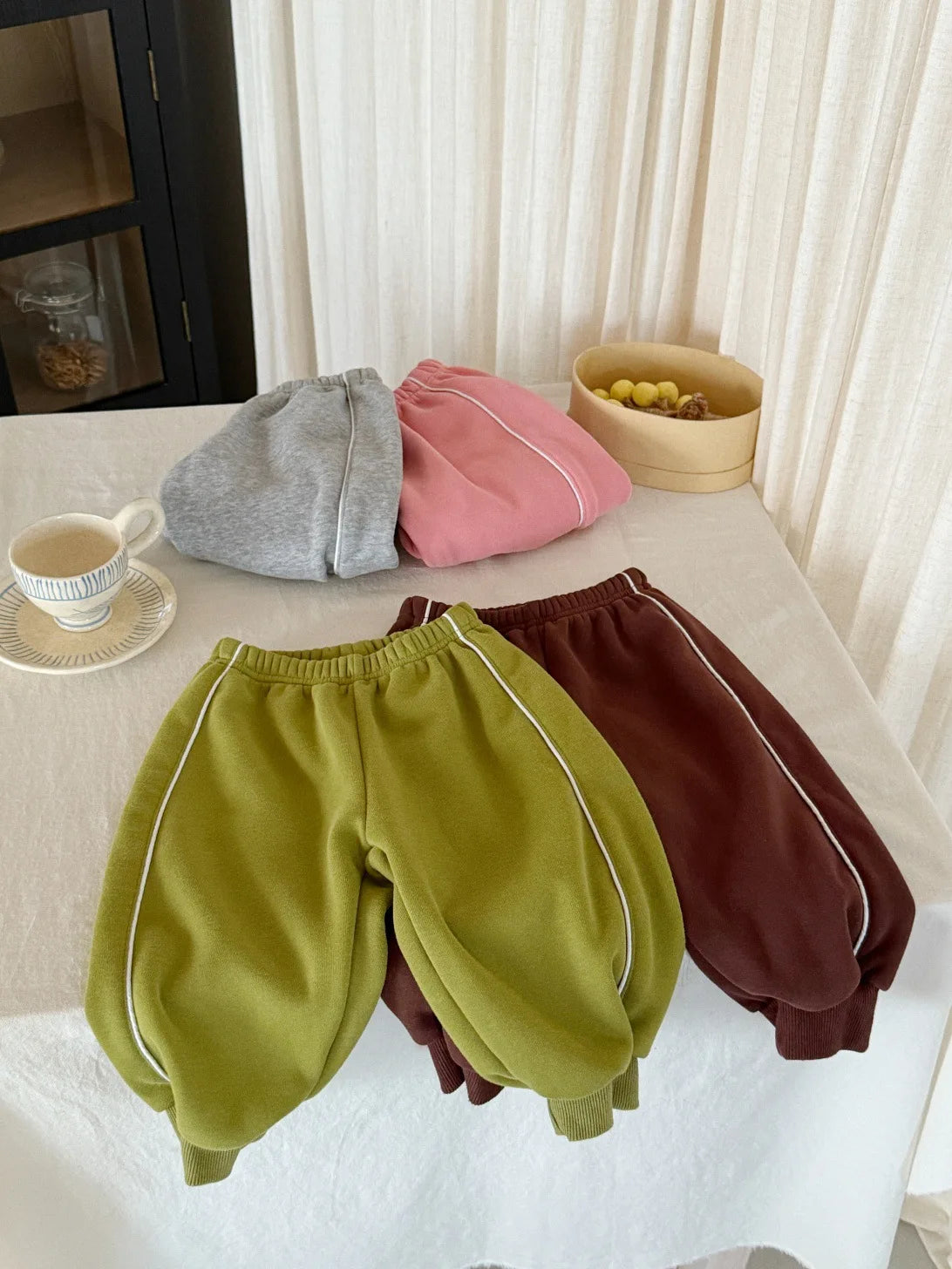 2025 Winter New Children Casual Pants Plus Velvet Thick Girls Fleece Sweat Pants Solid Kids Boys Warm Trousers Baby Clothes