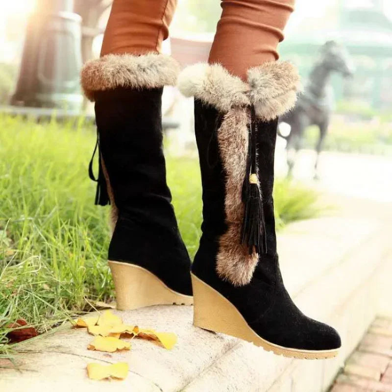 2024 New Wedge Long Women Boots Australia Women's Shoes Platform Plush Winter Footwear Ladies Booties Thigh High Heels High Sexy