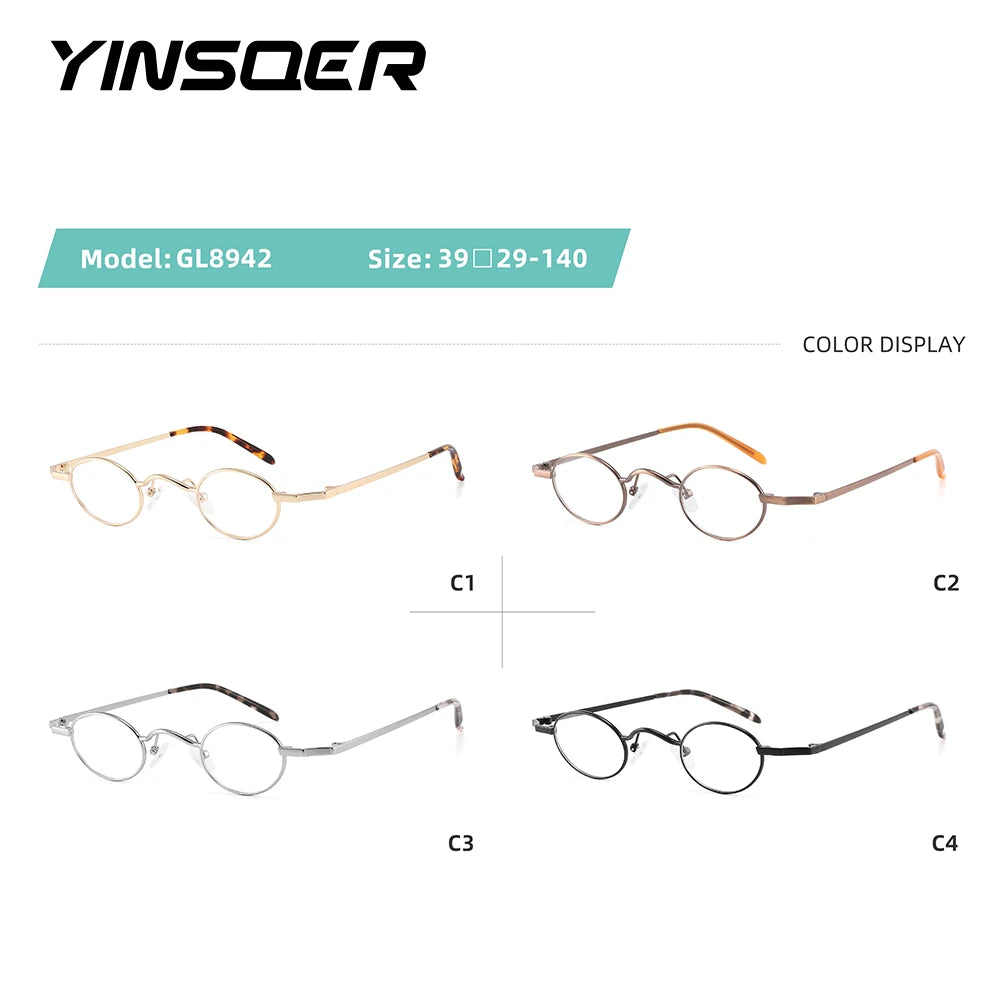 YINSQER Designer Small Round Glasses Frames for Women Optical Frames Men's Frame Glasses Women Luxury Brand Round Lenses Frames