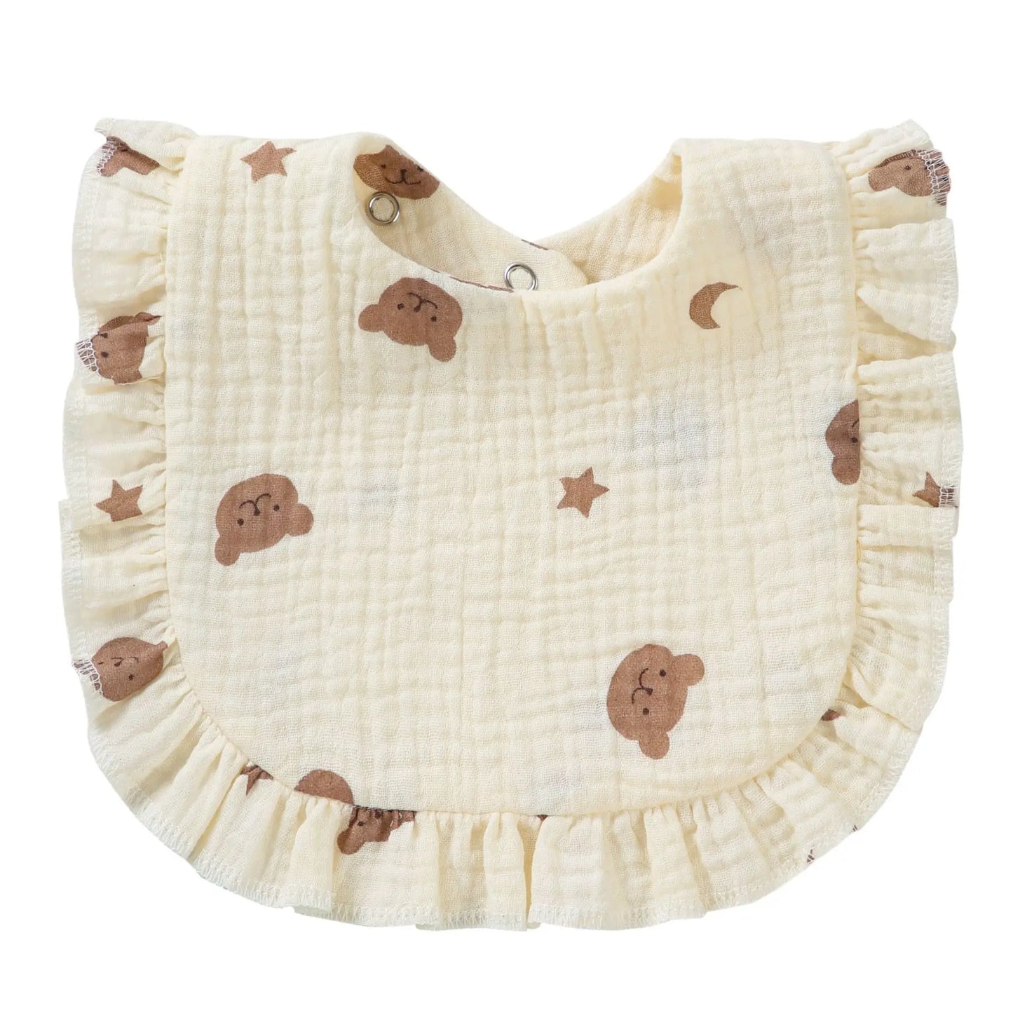 Baby Saliva Towel Muslin Cotton Infant Bibs Kids Feeding Eating Apron Boys Girls Ruffle Towel Toddler Newborn Prints Burp Cloth