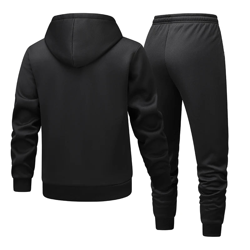 Winter Lambswool Men's Sets Thickened Fleece Sweatshirt Suit Men's Two-piece Hooded Tracksuit Men Sweatshirts Eu Sizes XS-2XL