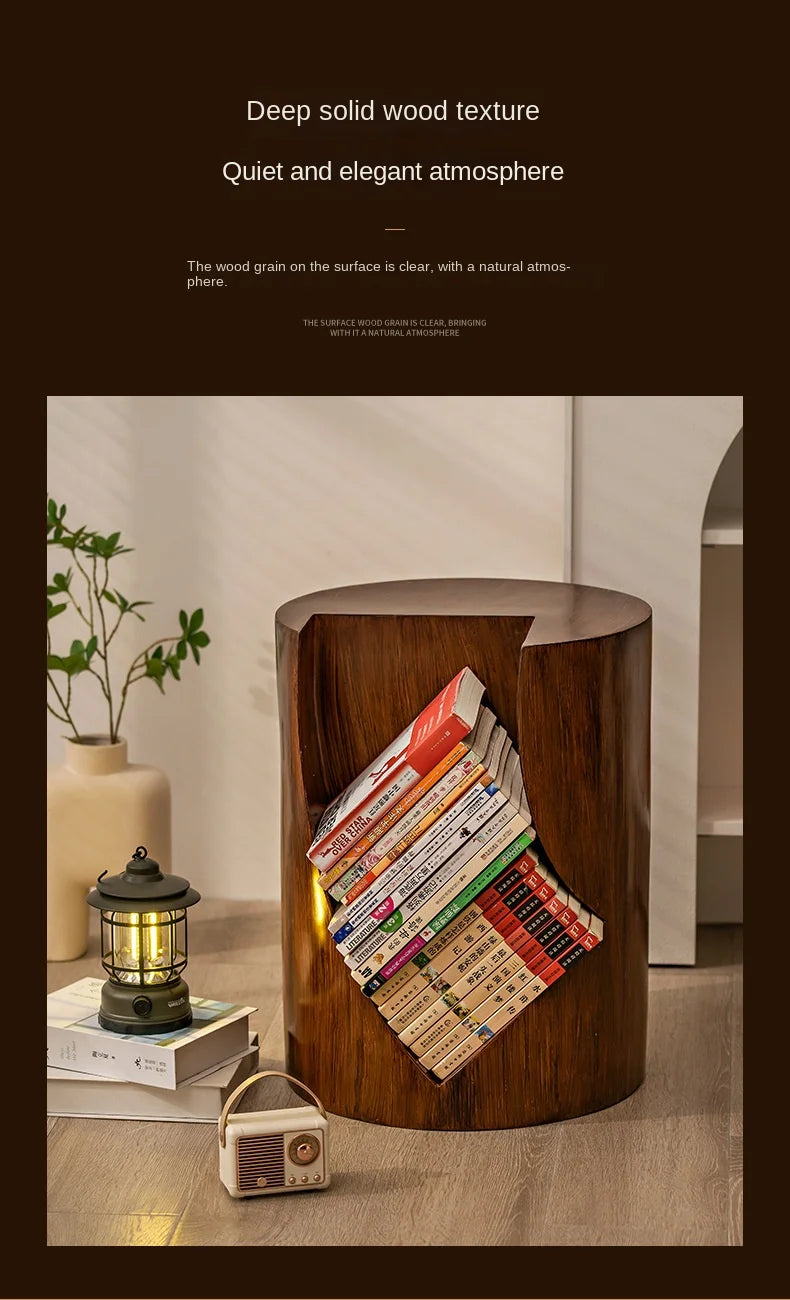 Scandinavian Shoe Bench Simple Creative Stump Side Table Storage Short Bookcase Wabi-sabi Tea Table Net Red Floor Corner Table