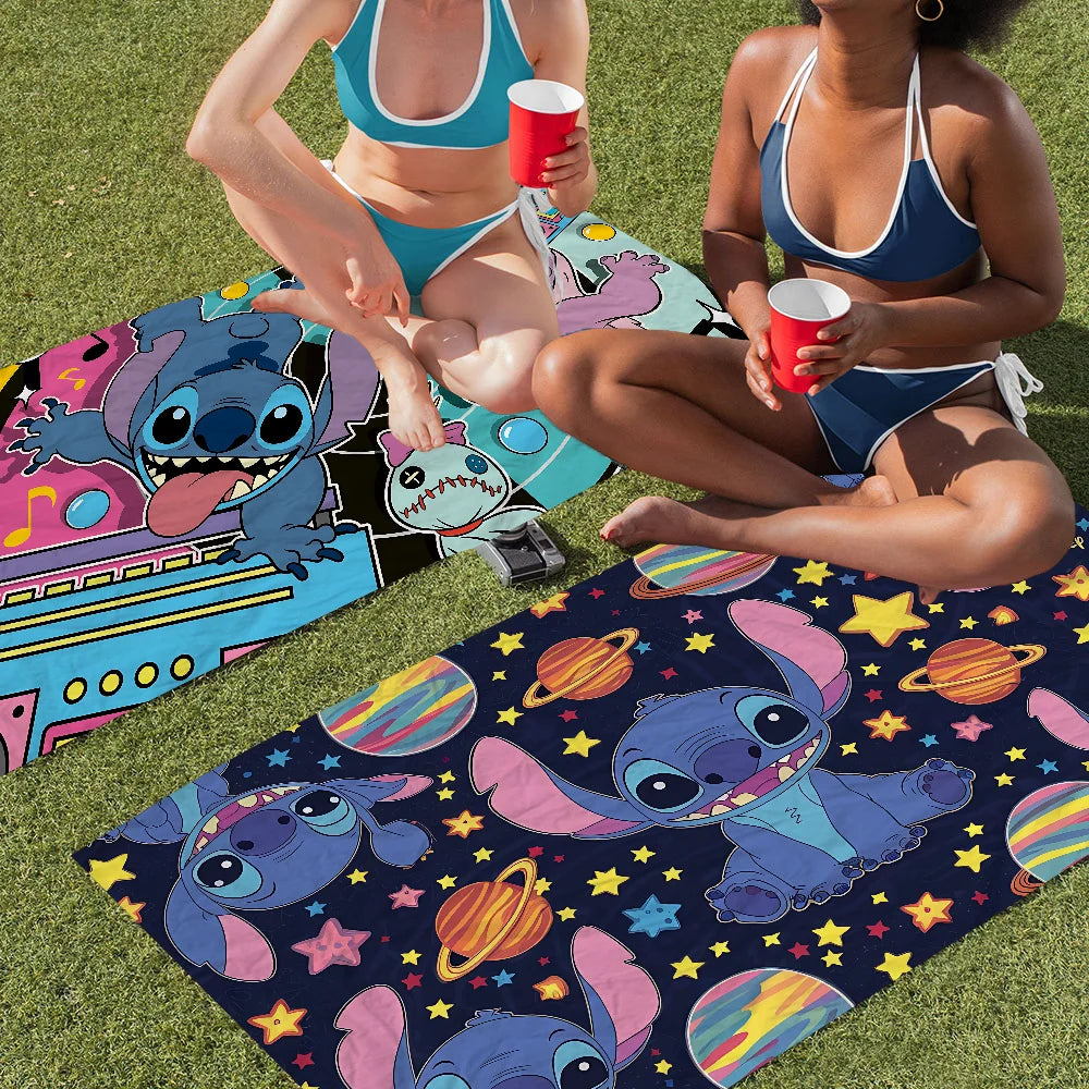 Fashion S-StitchS-S Bath Towel Microfiber Soft Water Absorbing Breathable For Girl Kids Decorative Cartoon Beach Towel