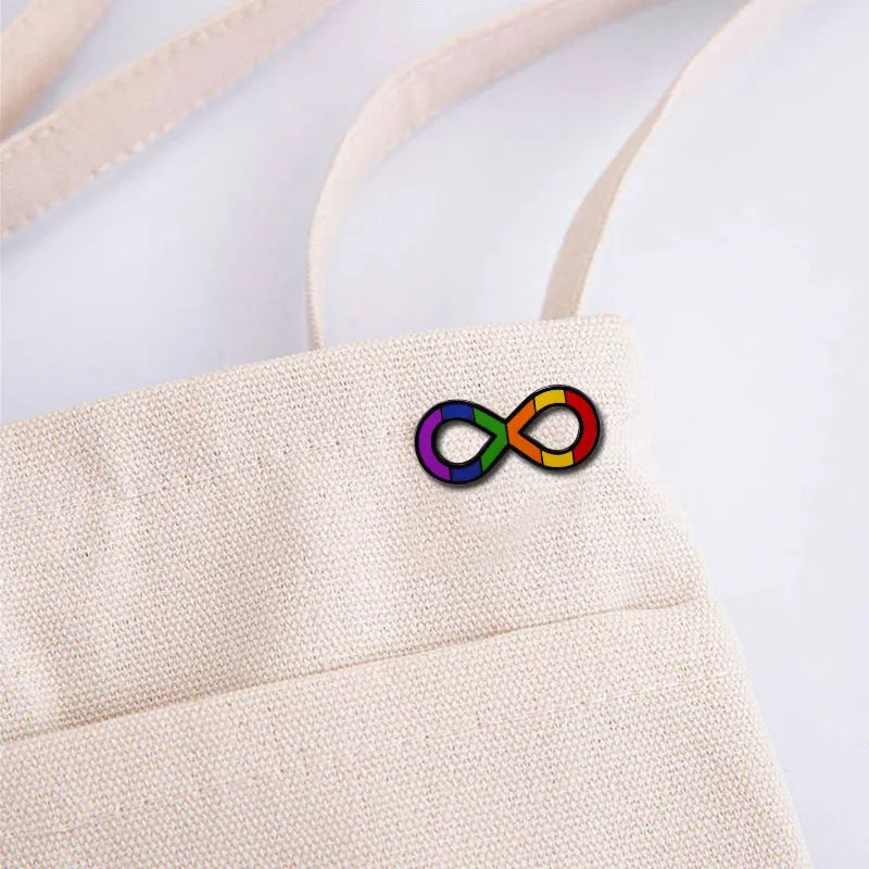 Autism Pride Symbol Rainbow Infinity Sign Enamel Pin Badge Brooch Jewelry Backpack Decoration Accessories