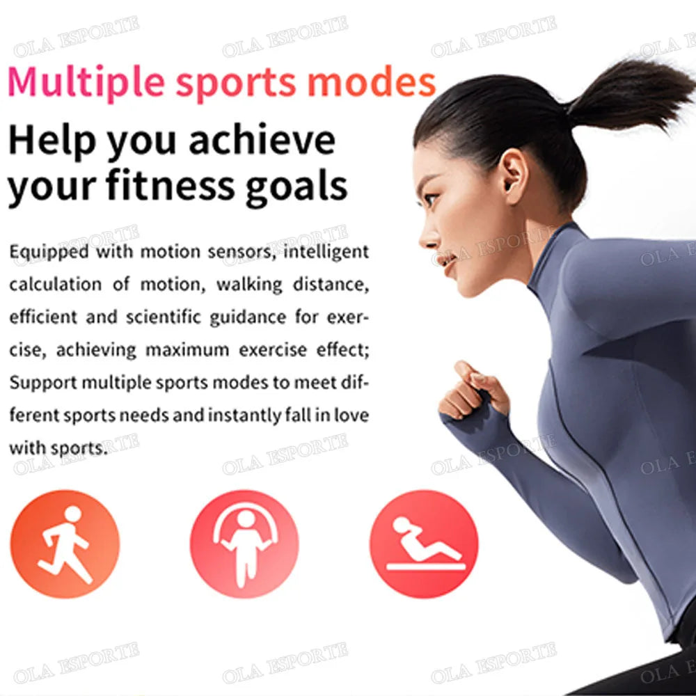 For Men Women Smart Watch Heart Rate Sleep Monitoring Fashion Waterproof Sports Bracelet Full Touch Screen Multiple Sports Modes