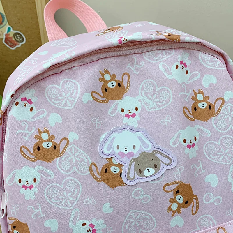 Cute Sugarbunnies Schoolbag Large Capacity Student Backpack Girl Heart Sweet Travel Portable Backpack Girl Holiday Best Gift