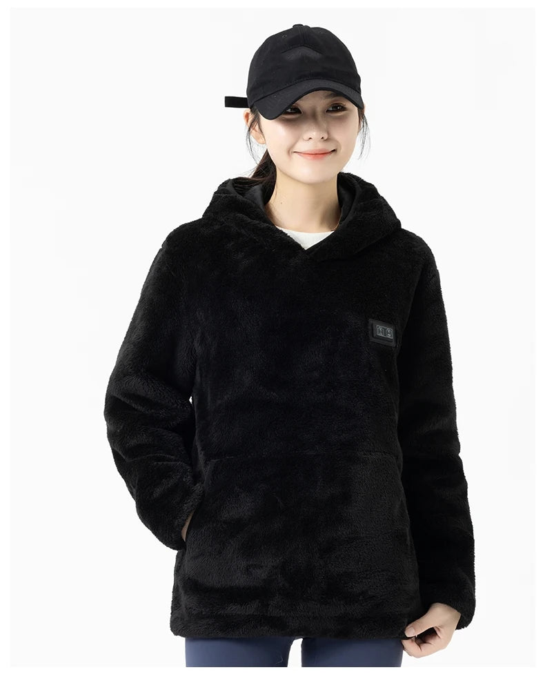 USB Infrared 9 Heating Areas Hoodies Sweater Winter Electric Heated Sweater Waistcoat For Sports Hiking Oversized M-6XL