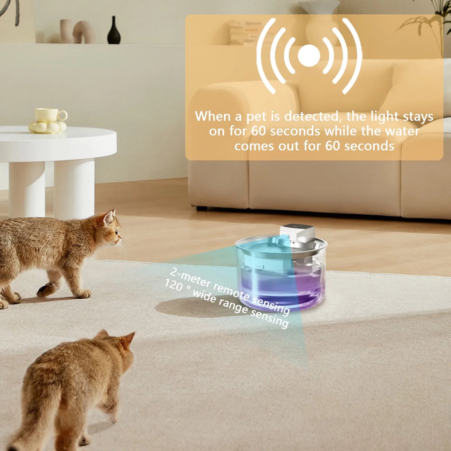 Pet Drinking Stainless Steel Pet Sensor Drinking Feeder Wireless Automatic Circulation Water Dispenser Indoor Water Dispenser