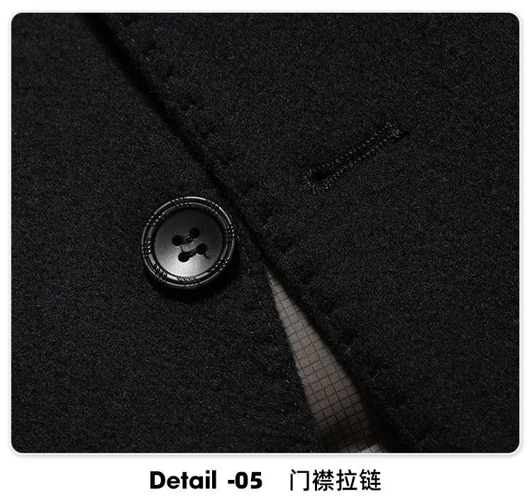 High-end, fashionable and stylish 96% wool" Casual and trendy thick wool suit with down detachable inner liner (90% down)