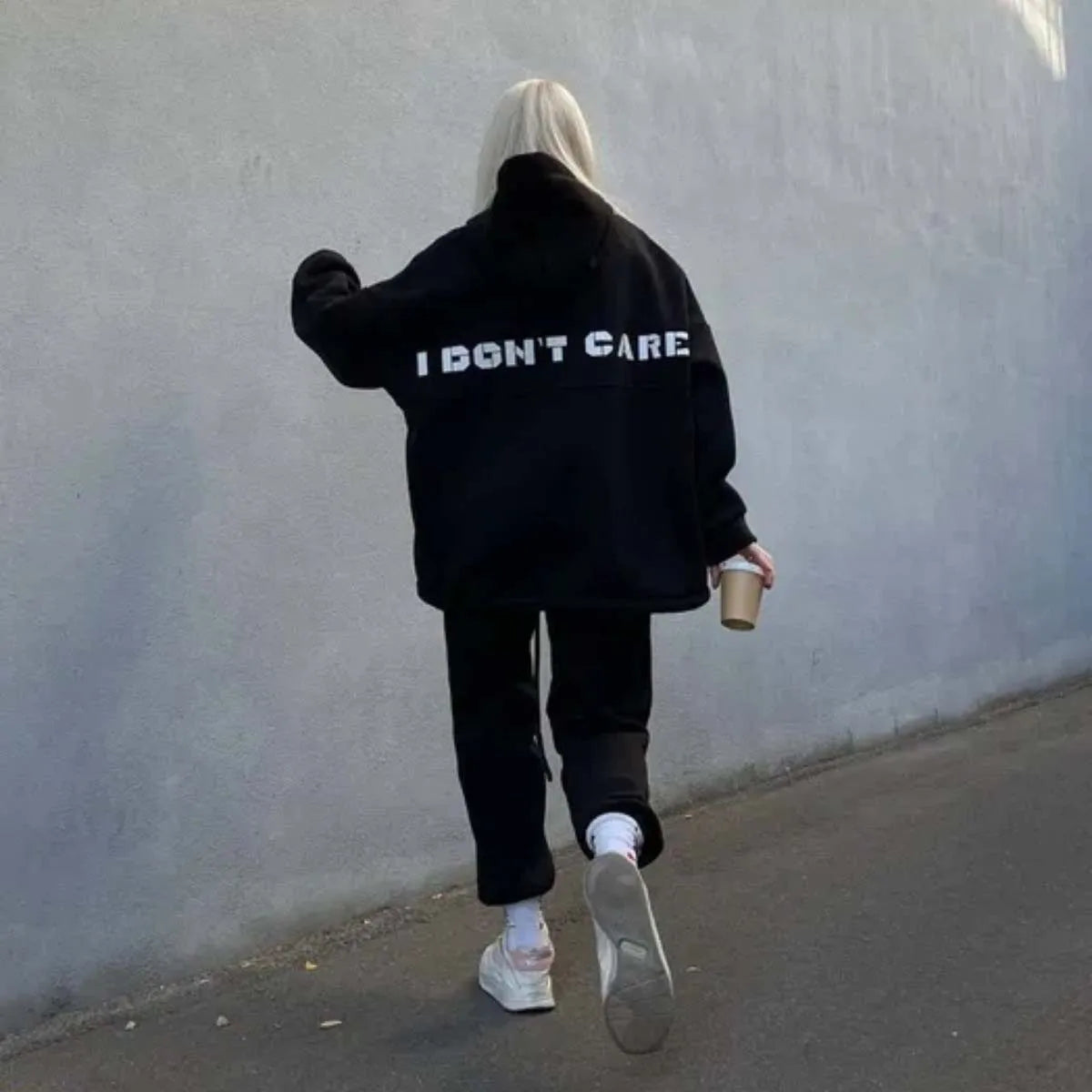 Two Piece Drawstring Set Long Sleeved Letter Print Hoodies Loose Sweatshirt Jogging Pants Outfits Autumn Women Sports Hooded