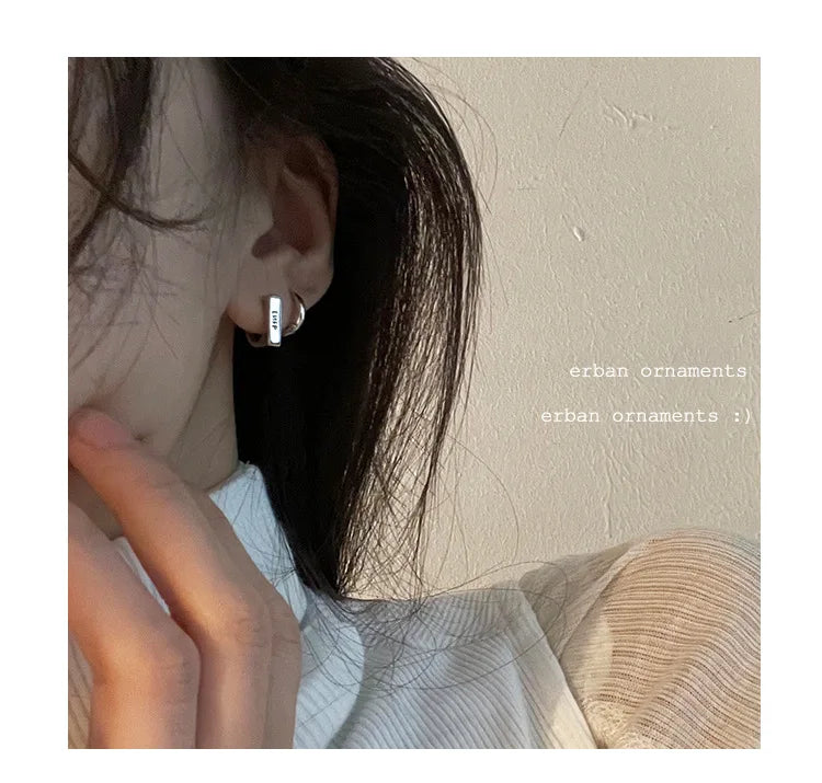Sterling Silver Earrings Sophisticated Personality High End Exquisite Simple Elegant Letter Shaped Ear Accessories for Women