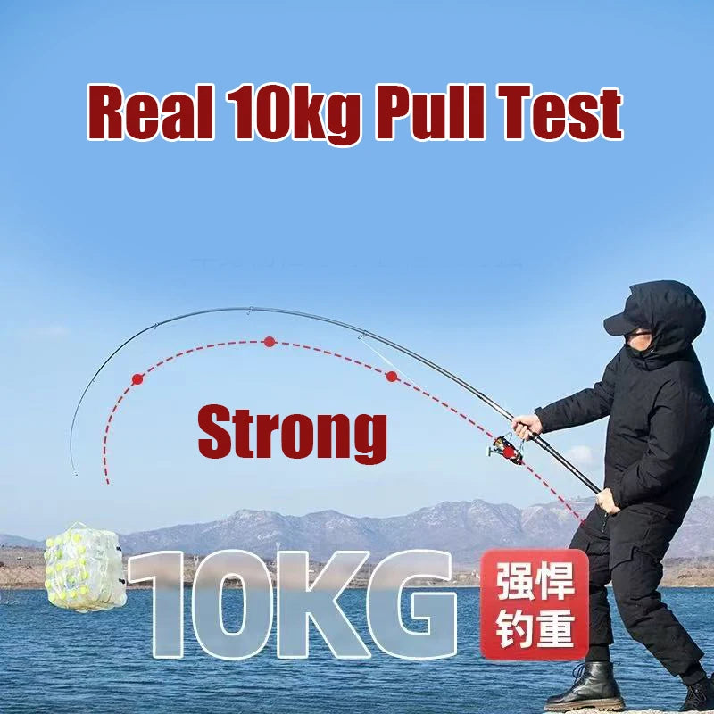 2.1-4.5M Telescopic Fishing Rod Carbon Spinning Fishing Pole Boat Saltwater Freshwater Beach Rock Surfcasting Baitcasting Rod