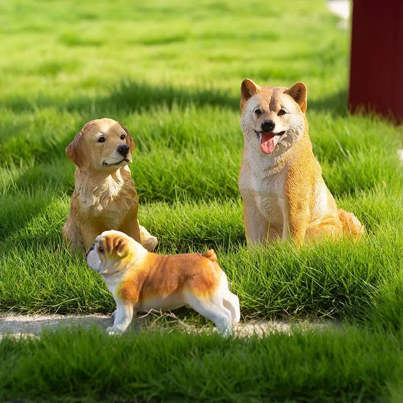 Simulated Pet Puppy Model Resin Sculpture Ornaments Garden Courtyard Lawn Figurines Decoration Home Cute Dog Statue Accessories