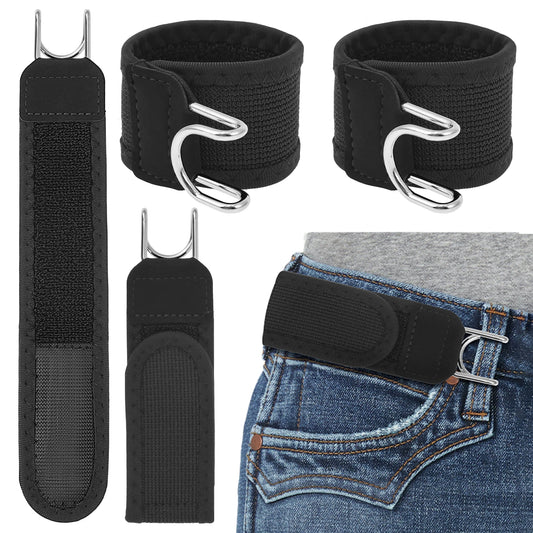 4Pcs Buckleless Belt Hook Adjustable Elastic Waist Buckle Unisex Buckle-Free Invisible Waist Belt For Outdoor Travel Work