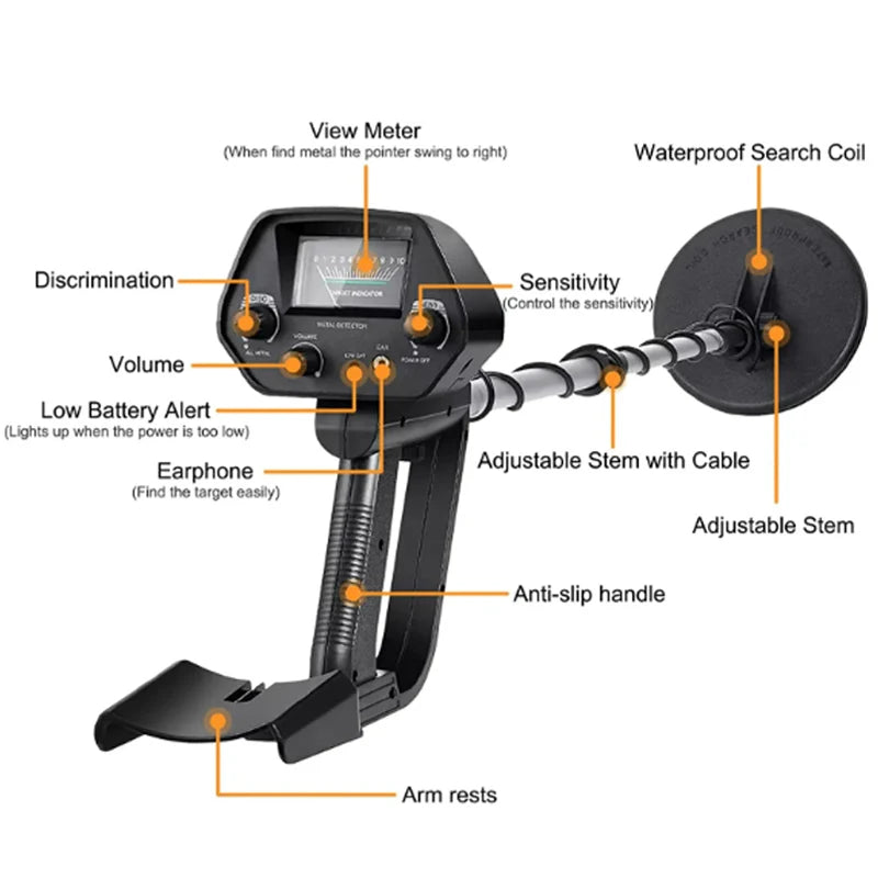 Professional Metal Detector Under Ground MD4030 Outdoor IP68 Waterproof Treasures Gold Detectos Finders Seekers DIY