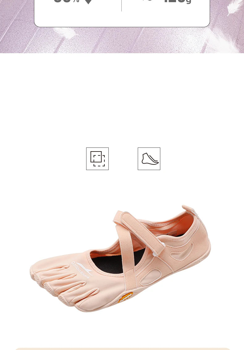 Non-Slip Five Toe Shoes for Women, GallonShark Flexible Barefoot Footwear with Strap for Dance & Gym