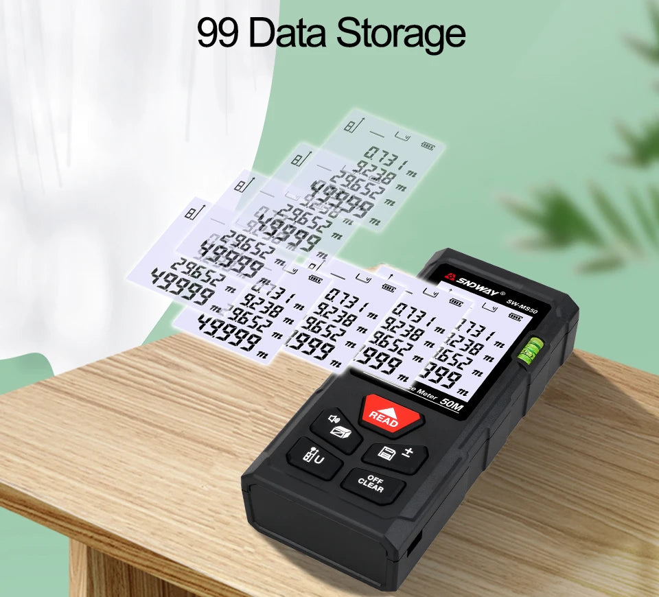 SNDWAY laser distance meter 40M 60M 80M 100M rangefinder trena laser tape range finder build measure device ruler test tool