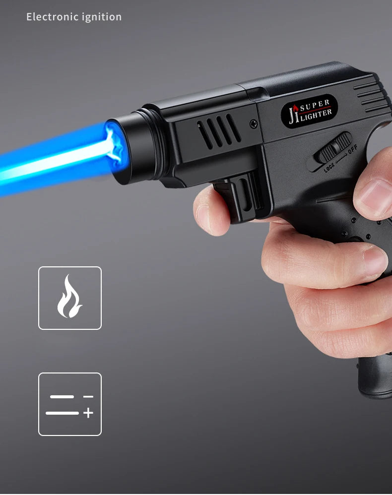 Large Capacity Airbrush Gas Lighter Windproof BBQ Kitchen Cooking Jet Torch Turbo Lighter Jewelry Metal Welding Gift Lighter