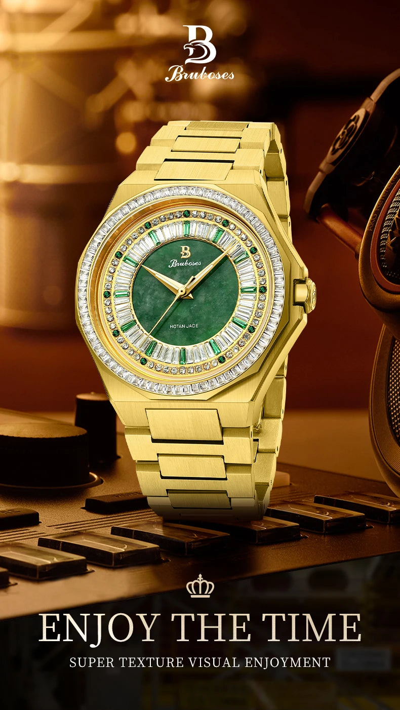 Men Automatic Mechanical Watch 5ATM Waterproof Wristwatch BRUBOSES Stainless Steel Sapphire Crystal Clock Relogio Masculino 2025