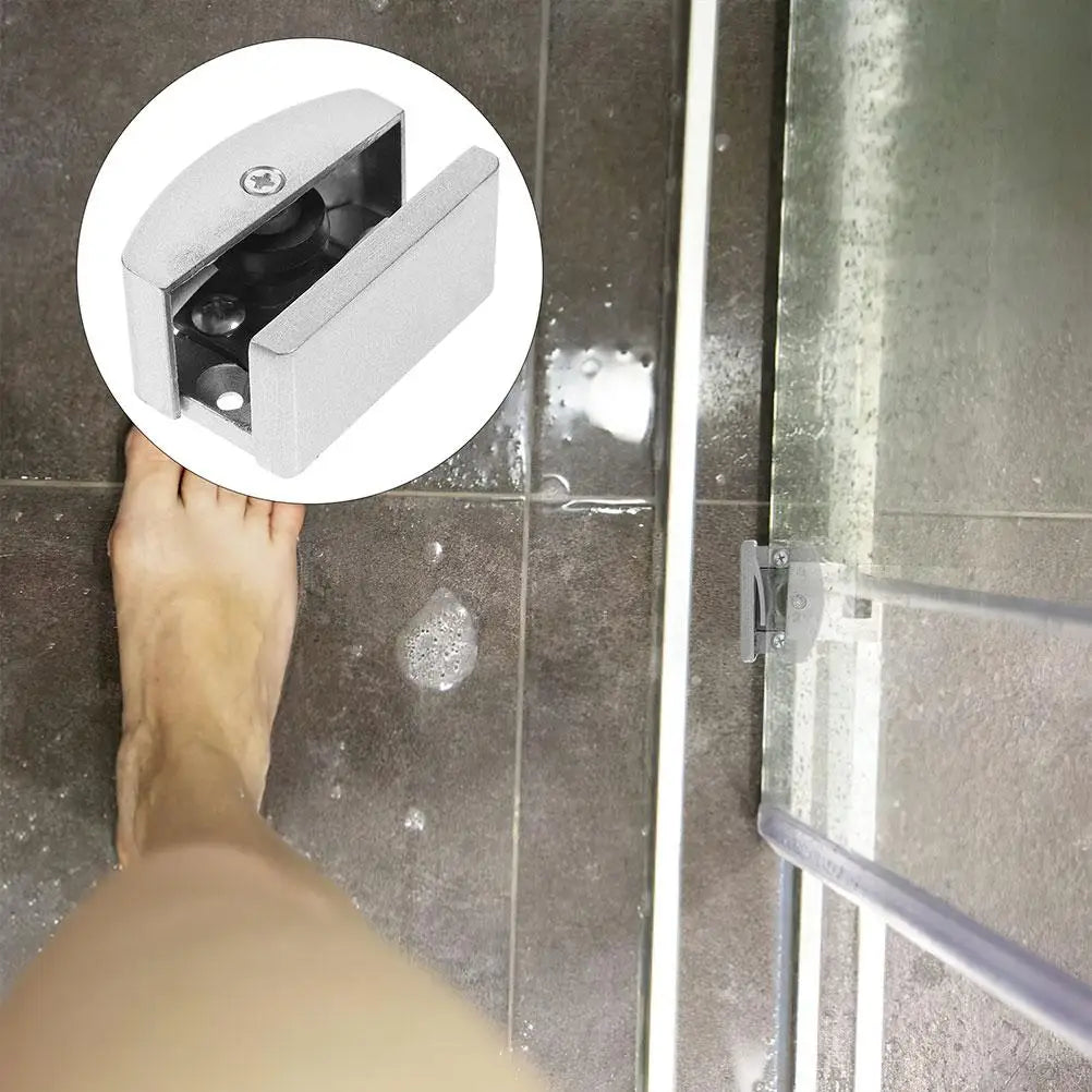 2Pcs Bottom Mount Door Guide Glass Door Stops Sliding Door Guides Shower Door Replacement Parts Hardware Track Bathrooms Bedroom