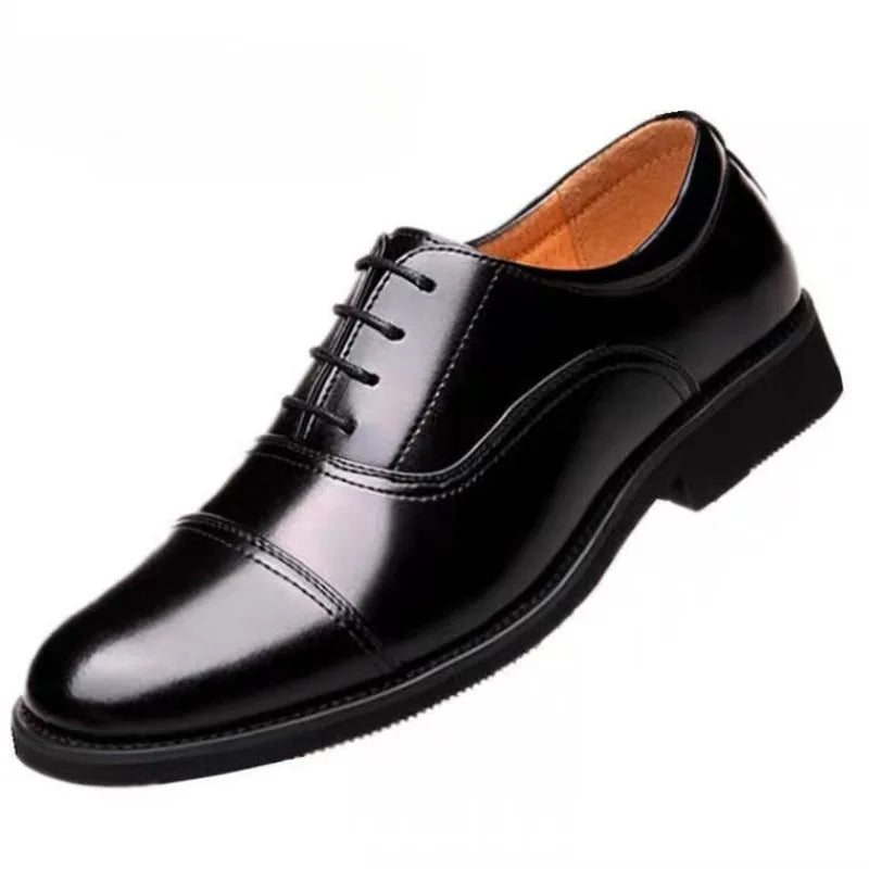 Men's Business Leather Shoes Trendy Slip-on Formal Shoes Men 2025 New Office Derby Shoes for Men Black Leather Social Shoe Male