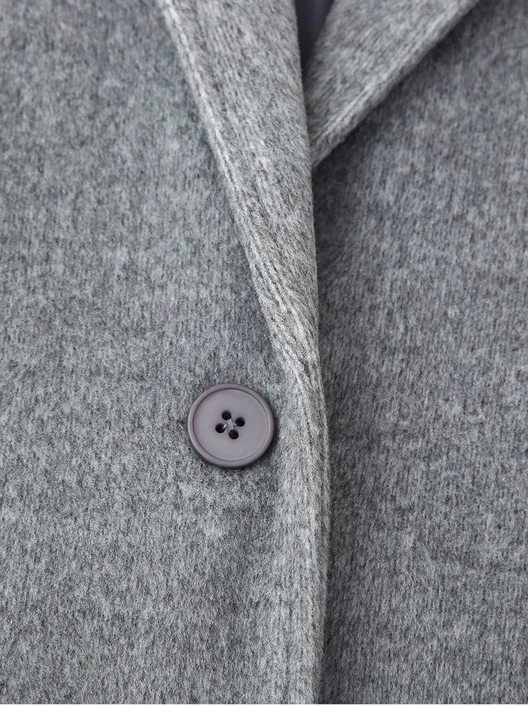2024 European and American style woolen suit autumn and winter new fashion woolen coat jacket for women