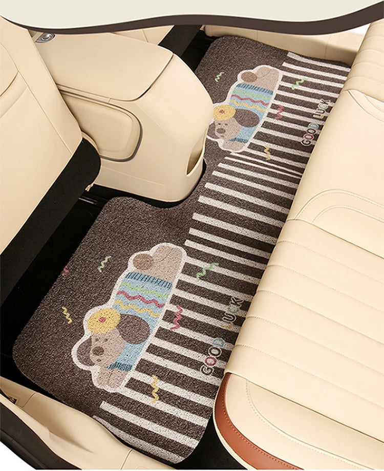 Three-piece Set Car Carpet Cute and Dirt-resistant Floor Mats Anti-dirt Non-slip Wear-resistant Protective Mats for Cars