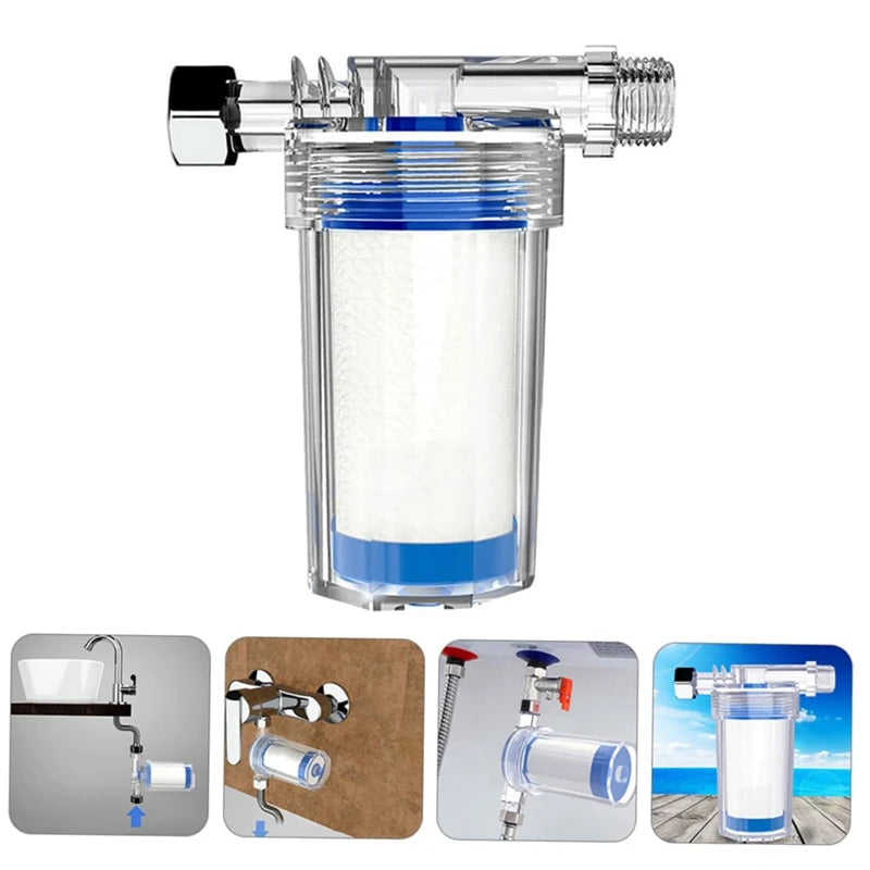 Washing Machine Water Heater Shower Shower Water Filter Front Tap Water Purifier Filter Easy To Use Blue&White