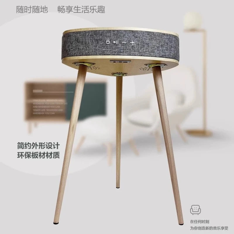 Solid Wood European Side Table Smart Multifunctional End Table for Living Room/Bedroom Decorative Small Corner Furniture