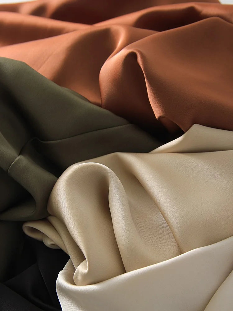 Summer Satin Skirts For Woman Office Maxi A Line Black Silk Skirts With Slit Lady High Waist Women Patchwork Skirt Long Elegant