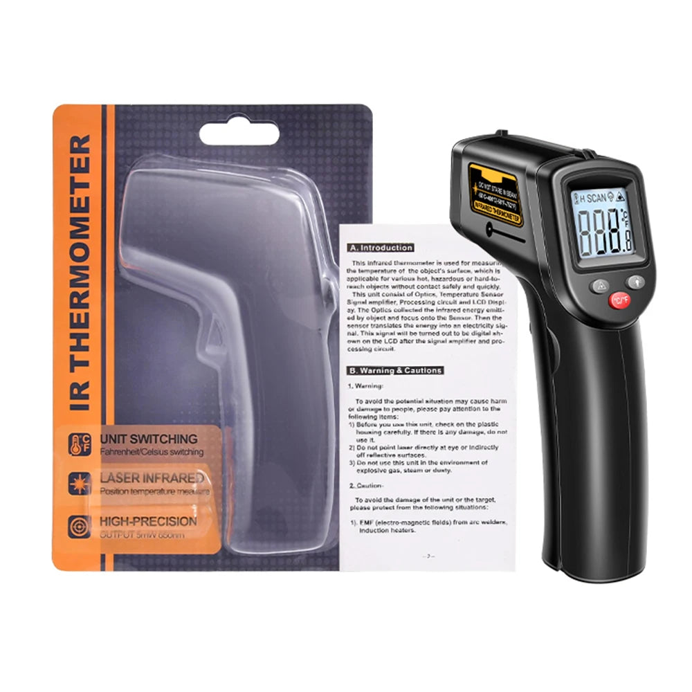 Digital Infrared Thermometer Non-contact Thermometer Industrial Precision Laser Temperature Meter Pyrometer Instrument Tool