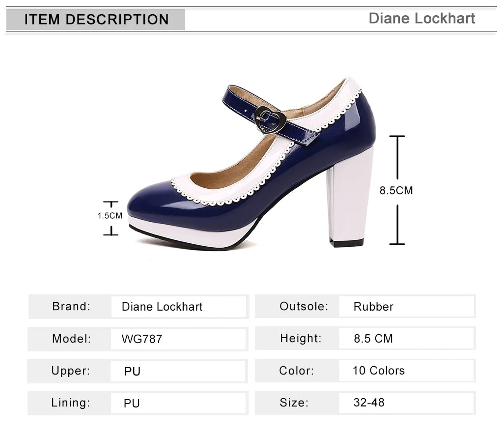 Women's shoes on Heels Women Mixed colors Platform Pumps Shallow Mouth Round Toe Shoes for Woman Mary Jane high heels Footwear