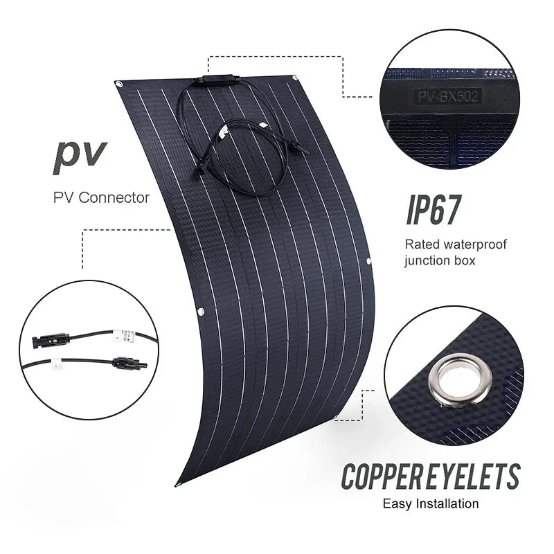 Solar Panel 500w1000w1500w2000w Super Power Suitable For RV Boat Car Household  Camping 18V 36V Battery Charger Solar Panel Kits