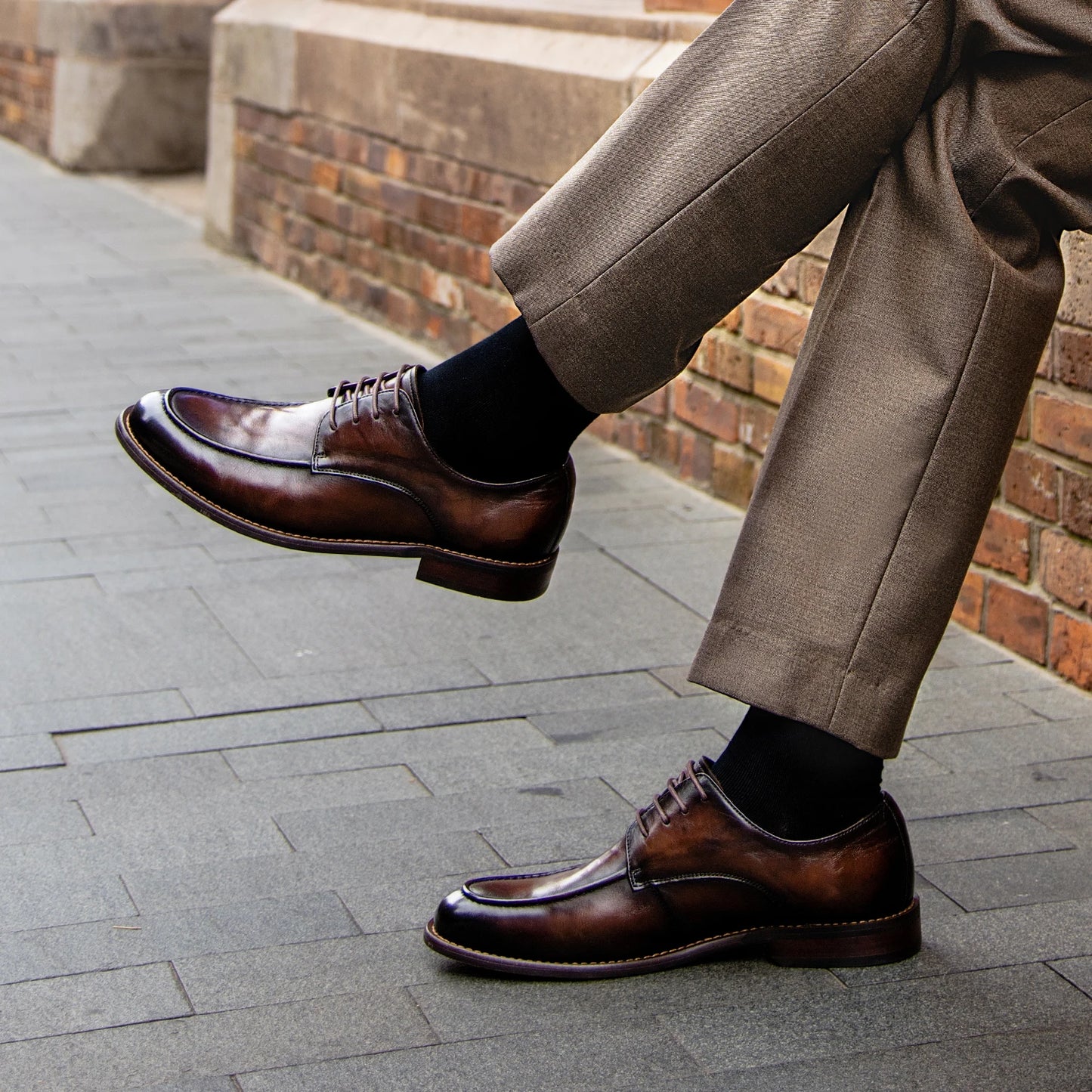 DESAI Full Grain Leather Men Shoes Genuin Leather Luxury Brand Derby Breathable  Arrival Fashion Designer