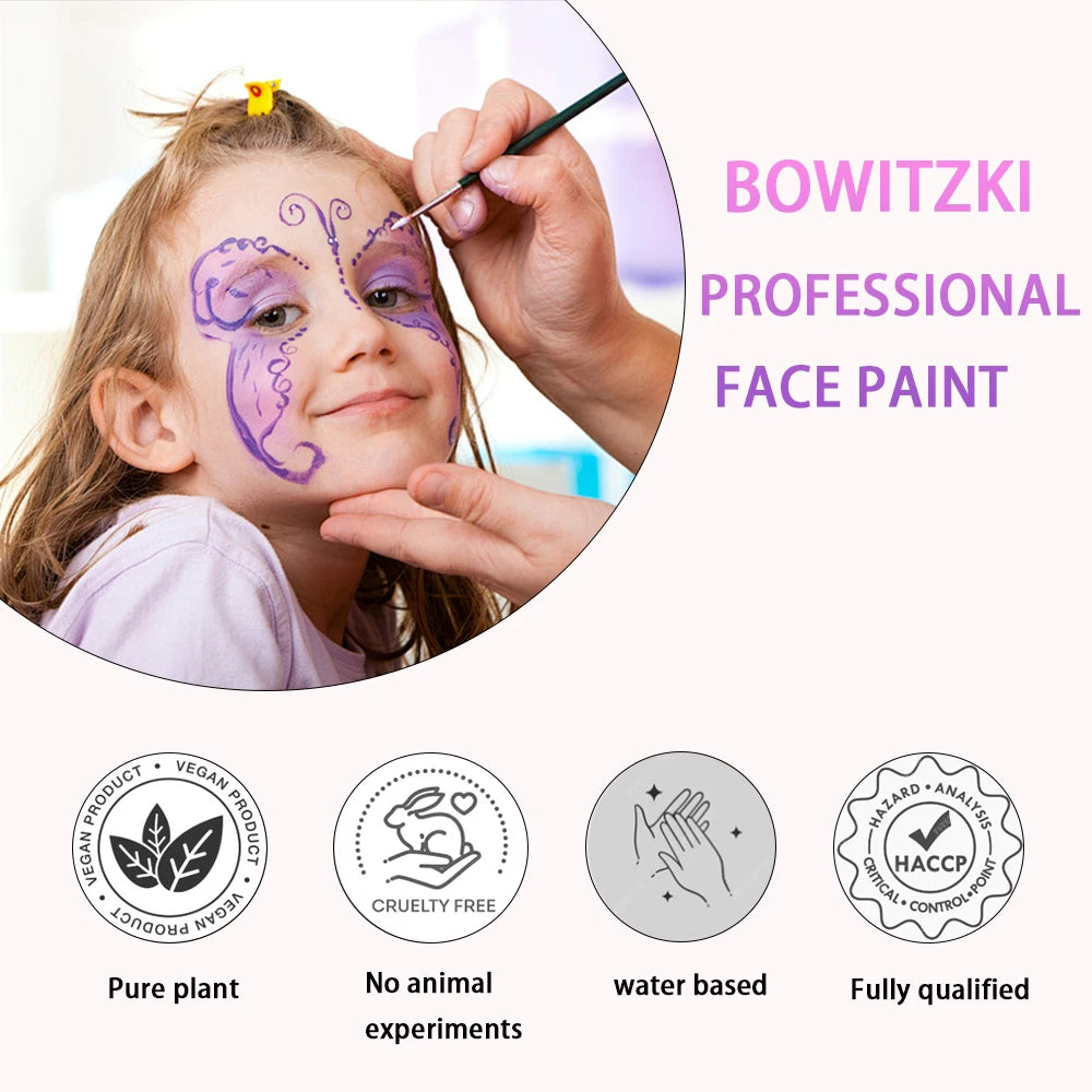 54 Colors Professional Body Face Paint kit For Party ﻿Face Paint Kit Water Based Non Toxic Face Paint Palette Water Soluble High