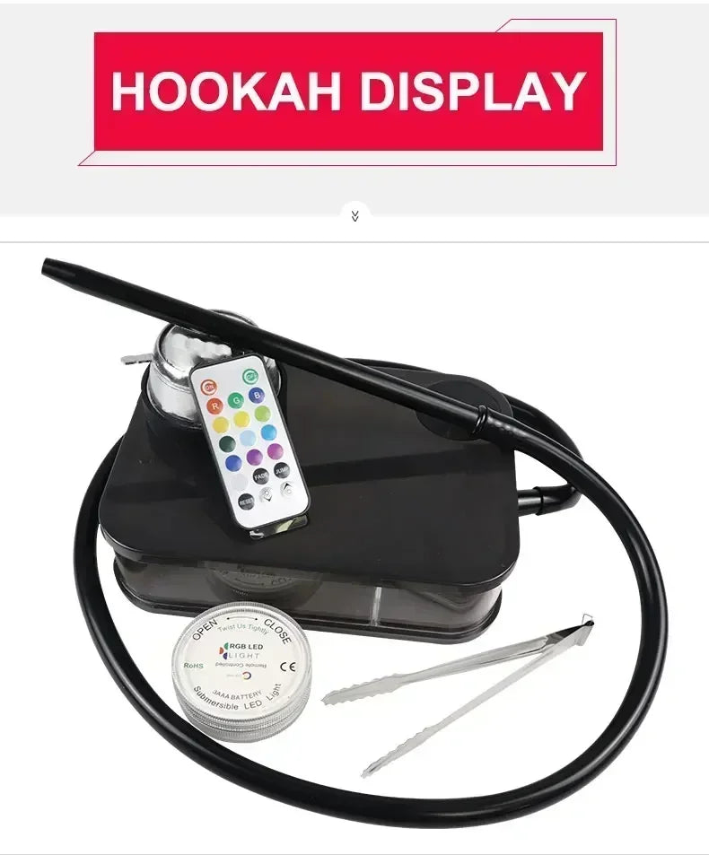 Water Cigarette Finished Set Acrylic Colour Box Water Cigarette Water Pipe Chicha Hookah Kit Accessories Smoking  Acrylic Shisha