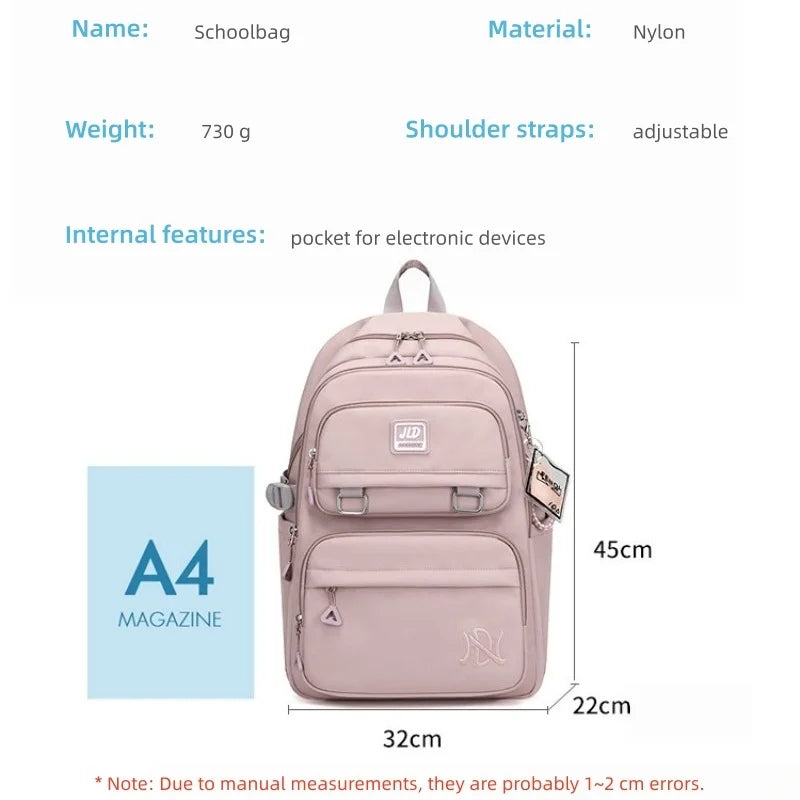 School Bag for Students Large Capacity Secondary School Pupils Backpack Lightweight Reduces Burden and Stress