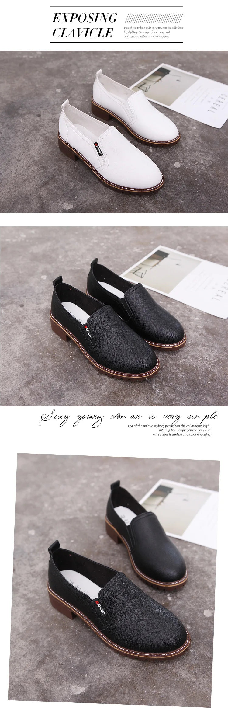 Summer Footwear for Woman Flat Solid Color Oxford Shoes Soft Leather Sneakers Low Medium Pumps Slip on Loafers Shoes for Women