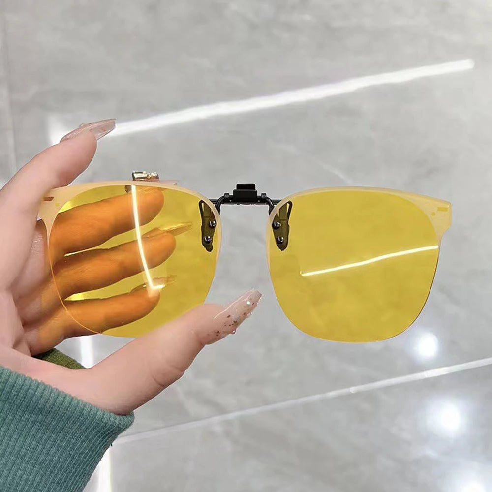 Clip On Sunglasses Gradient Polarized Glasses Clip For Myopia Eyeglasses Uv400 Goggles Men Fishing Driving Night Vision Glasses