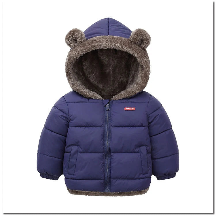 Winter Baby Kids Jacket For Girls Coats Lamb Wool Plus Velvet Thick Coats Toddler Children Outwear 1-6 Year Boys Cotton Jackets