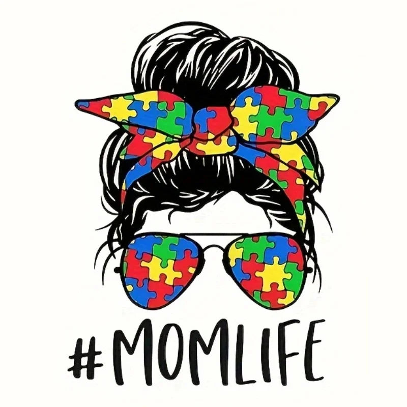 9x12cm Autism Mom Car Sticker, Fun Waterproof Sticker for Cars, Trucks, Motorcycles, Walls, Windows, PVC Material
