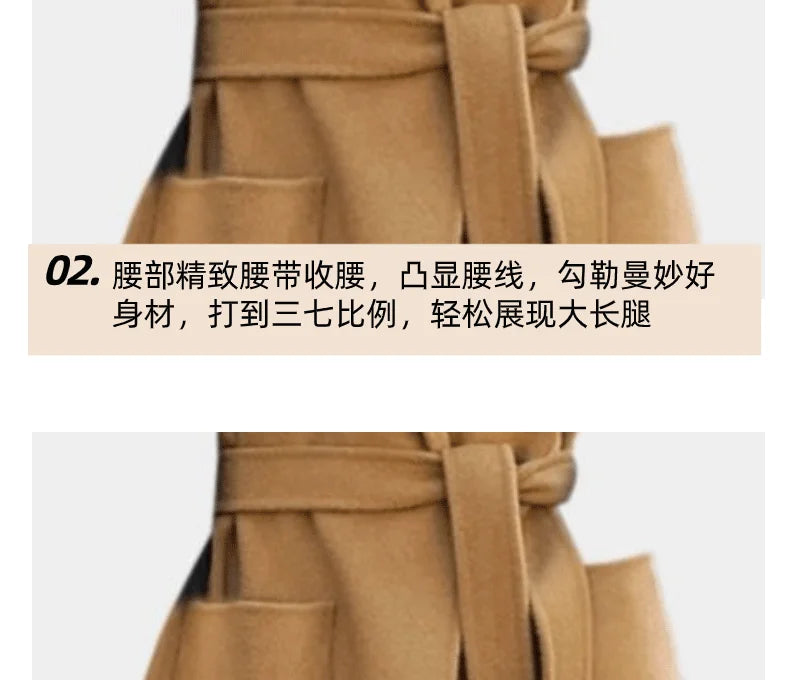 Fashion Wool Vest for Women Autumn and Winter Double-Sided Wool Mid-length Waistcoat Coat Elegant Female Horse Clip Tops Jacket