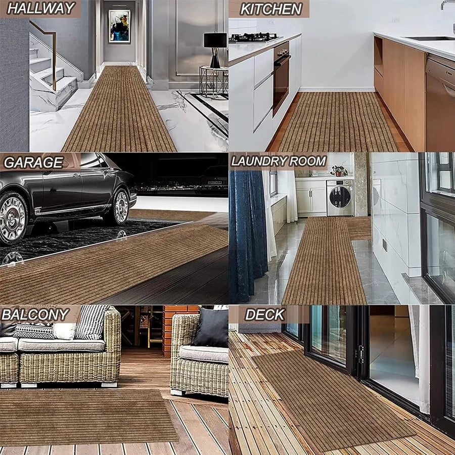 Striped Carpet Classic Door Carpet Kitchen Floor Mat, Closely Attached To The Ground, Anti Slip and Anti Fouling,strong Adhesion
